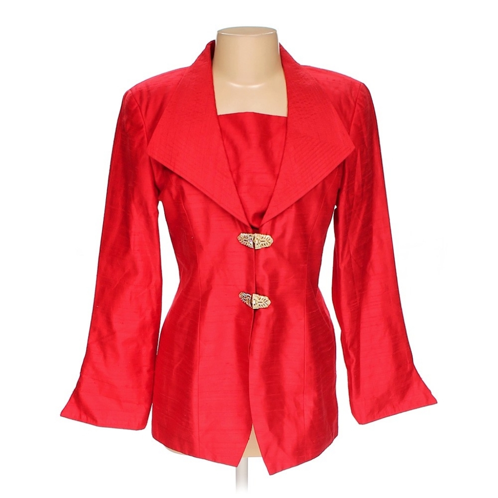 Sateen like Red Suit Jacket